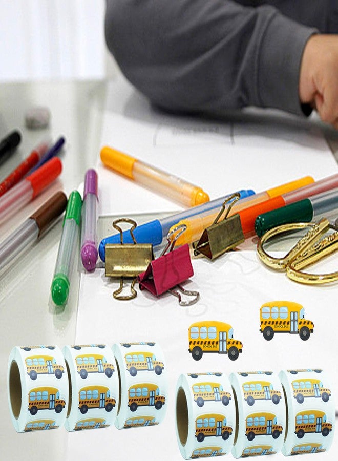 ATSMOICY 500PCS School Bus Party Stickers - Welcome Back to School Party Favors and Supplies Yellow Cartoon Transportation First Day of School Paper Stickers - Image 5
